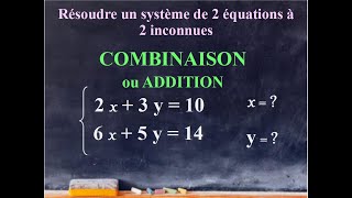 Résoudre un SYSTEME par COMBINAISON ou ADDITION  Préparer le BREVET  Mathématiques 3ème [upl. by Mountfort]