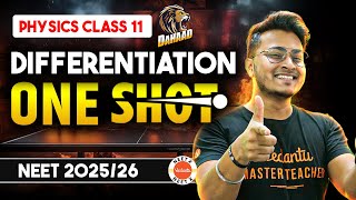 Differentiation Class 11 Physics Basic Mathematical Tools One Shot for NEET 2026  Dahaad Series [upl. by Latton]