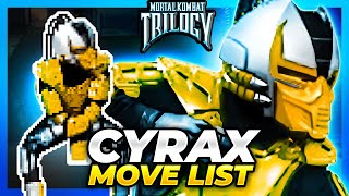 CYRAX MOVE LIST  Mortal Kombat Trilogy MKT [upl. by Nakada]