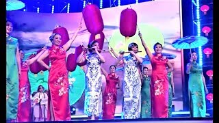 旗袍舞 旗袍京韵 2018年CCTV全国中老年春晚 美国队演出实况 [upl. by Jedd]