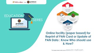 Online facilitypaper basedfor Reprint of PAN Card or Update of PAN Data–Know Who should use amp How [upl. by Yves]