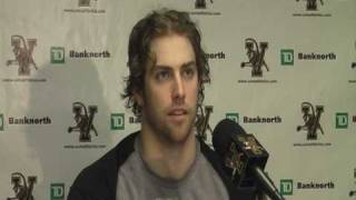 Jonathan Higgins Postgame 9 UNH 6 7 Vermont 5  OT [upl. by Acnoib]