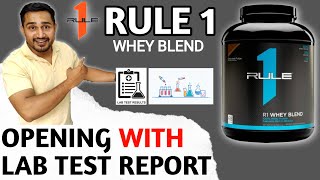 RULE 1 whey protein opening with lab test report  rule 1 lab test report  muscles building [upl. by Yenahc844]