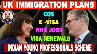 UK NEW IMMIGRATION PLANS  VISA RENEWALS INDIAN YOUNG PROFESSIONALS SCHEME  EVISA UPDATESNHS [upl. by Tierza]