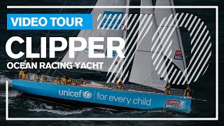 Clipper 70  70ft Ocean Racing Yacht Tour  The Clipper Race [upl. by Auqinom]