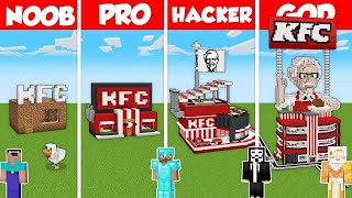 KFC FAST FOOD HOUSE BUILD CHALLENGE  Minecraft Battle NOOB vs PRO vs HACKER vs GOD  Animation [upl. by Ria]