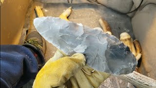 1239  Part 22  2nd Raw Nodule  No Talk Natural Tool Flintknapping [upl. by Eveineg]