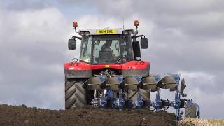 Massey 7618 Ploughing with a Overum Vari Flex Plus Plough [upl. by Buckley]