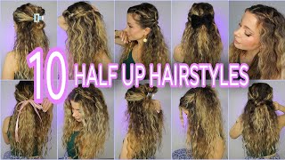 🔟 Half UP Half DOWN Hairstyles YOU NEED TO TRY ❕️Medium amp Long Hairstyles [upl. by Annayoj]