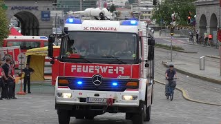 Verkehrsunfall RTW Samariterbund  SEW Rotes Kreuz  RLFA Feuerwehr StMagdalena [upl. by Chadburn]