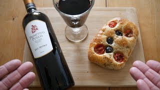 Italian Food Taste Test  Focaccia amp Primitivo red wine  Food amp Drink [upl. by Elatnahc]