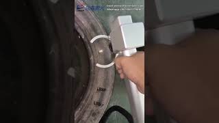 Handhold Fiber laser marker marking on tyre [upl. by Leo]