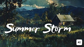 Summer Storm  Relaxing Rural Storm Ambience in 4K [upl. by Nyrehtak]