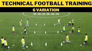 Technical FootballSoccer Training Drills  6 Variation  U9  U10  U11  U12  U13  U14 [upl. by Imeon833]