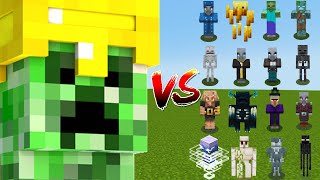 Creeper vs All Mobs  Minecraft Mob Battle  Creeper vs Iron Golem vs Zombie vs Wither vs Warden [upl. by Enohpesrep]