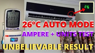 AC Ampere Check on 26C Auto Mode with a Digital Ampere Meter  Best Mode for a DC Inverter AC [upl. by Yand231]