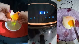 SATİSFYİNG ORGANİC POACH EGG COOK İN AİR FRYER yummy ASMR trending [upl. by Suu]