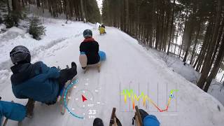 Bad Hindelang Rodeln 😱😎😣  blaue Piste mit Speed Anzeige [upl. by Ming]