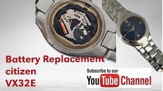 How To replace Watch Battery Replacement a Citizen VX32E Movement [upl. by Nerro]