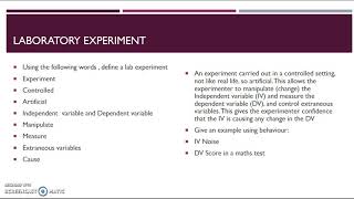 Lets revise experiments for Eduqas Psychology A Level [upl. by Ellett3]