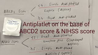 Antiplatlet on the base of ABCD2 score amp NIHSS score very important [upl. by Manon966]