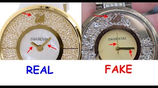 Real vs fake Swarovski watch How to spot fake Swarovski stones time wear [upl. by Yevol]