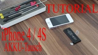 Wie tausche ich mein Akku im iPhone 4  4S Tutorial deutsch [upl. by Baird]