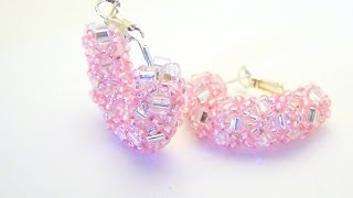 Tubular Net Stitch Earringsbeginner tutorial [upl. by Fennessy]