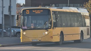 VS Bussipalvelut 9 Scania Lahti Scala K230UB  Jouko bus line 23 in Imatra Finland [upl. by Anelak]