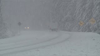 Snow falls on Vancouver Island north of Campbell River ahead of bomb cyclone [upl. by Nofpets]