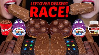 ASMR LEFTOVER DESSERT RACE MALTESERS CHOCOLATE DONUT MampMS OREO ICE CREAM BARS KINDER JOY EGGS 먹방 [upl. by Anyalram]