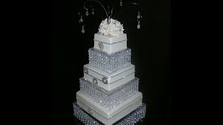 DIY crystal wedding cake stand Cake stand chandelier [upl. by Debarath]