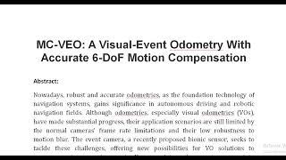 MC VEO A Visual Event Odometry With Accurate 6 DoF Motion Compensation [upl. by Damian]