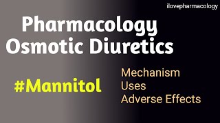 OSMOTIC DIURETICS  MANNITOL  Mechanism Uses Adverse Effects [upl. by Nylireg]