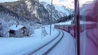 Swiss Trains Rhaetian Railway  Albula Pass region Graubunden [upl. by Stephania]