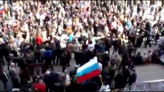 Soviet Anthem International Played in Donetsk Ukraine [upl. by Alyac]