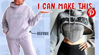 DIY Hoodie to Corset Upcycle  ALL my secret tricks to make this Easier [upl. by Seaden631]