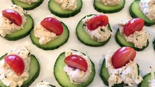 How to make English Cucumber Cream Cheese Parmesan Bites [upl. by Pandich]