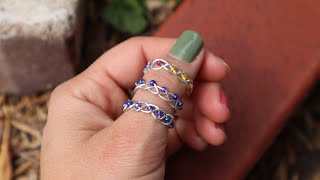 Braided amp Beaded Wire Rings [upl. by Sairacaz]