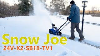 Snow Joe 24VX2SB18TV1 Cordless Snow Blower Kit Review Best Battery Powered Snow Blower 2024 [upl. by Lednem57]