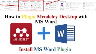 How to Plugin Mendeley Desktop with MS Word Install MS Word Plugin [upl. by Ymarej222]