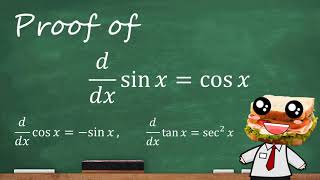 Proof of the Derivatives of sin x cos x and tan x [upl. by Yoc]