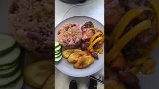 Stew chicken with rice and peas Jamaican style [upl. by Noeruat]