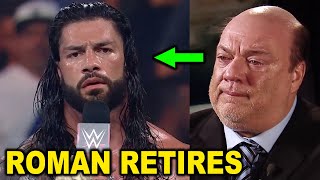 Roman Reigns Retires from WWE as Paul Heyman is Shocked  WWE News [upl. by Nodnar]