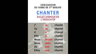 Chanter au passé composé français langue shortsvideo verbe conjugaison chanter passé composé [upl. by Attenwad756]