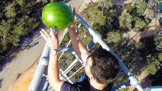 Watermelon Survives 45m Drop Test  How Ridiculous [upl. by Howlan]