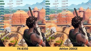 AMD Athlon 200GE vs FX8350  Fortnite Battle Royale  Gameplay Benchmark Test Fortnite Season 7 [upl. by Luther]