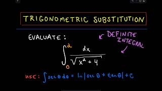 ❖ Trigonometric Substitution  Definite Integral ❖ [upl. by Htidirrem]