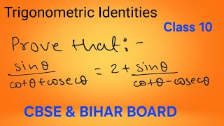 Trigonometric IdentitiesClass 10Progressionfolio [upl. by Pascasia816]