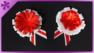 DIY Paper cockade Ribbon cockade easiest way ENG Subtitles  Speed up 630 [upl. by Ernst566]